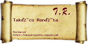 Takács Renáta névjegykártya
